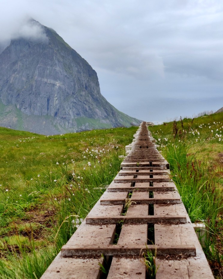 Pitkospuut Rytenin reiltä kohti Kvalvikaa
