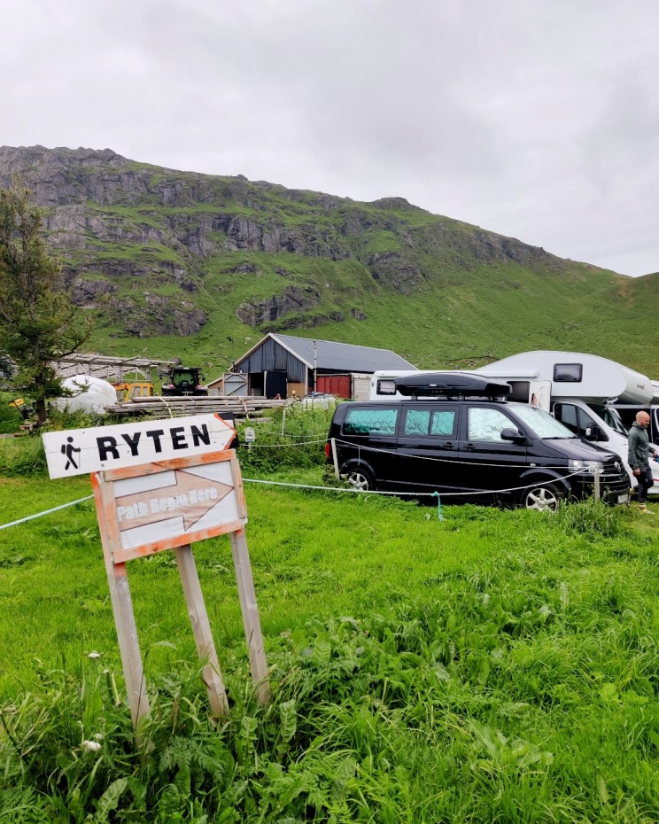 Ryten lähtöpaikka ja parkkipaikka