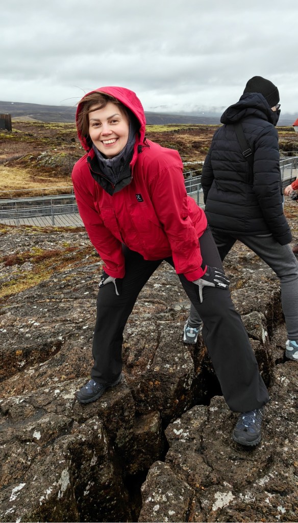 Between tectonic plates in Iceland